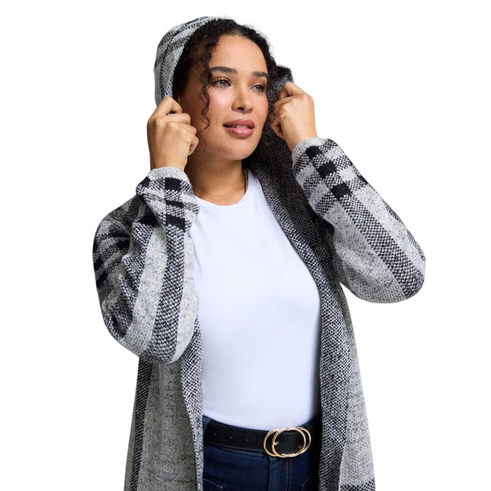 NEW Suzy Shier Hooded Coatigan - Picture 2 of 4